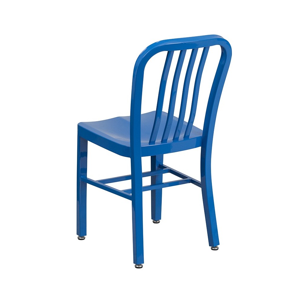 Commercial Grade Blue Metal Indoor-Outdoor Chair