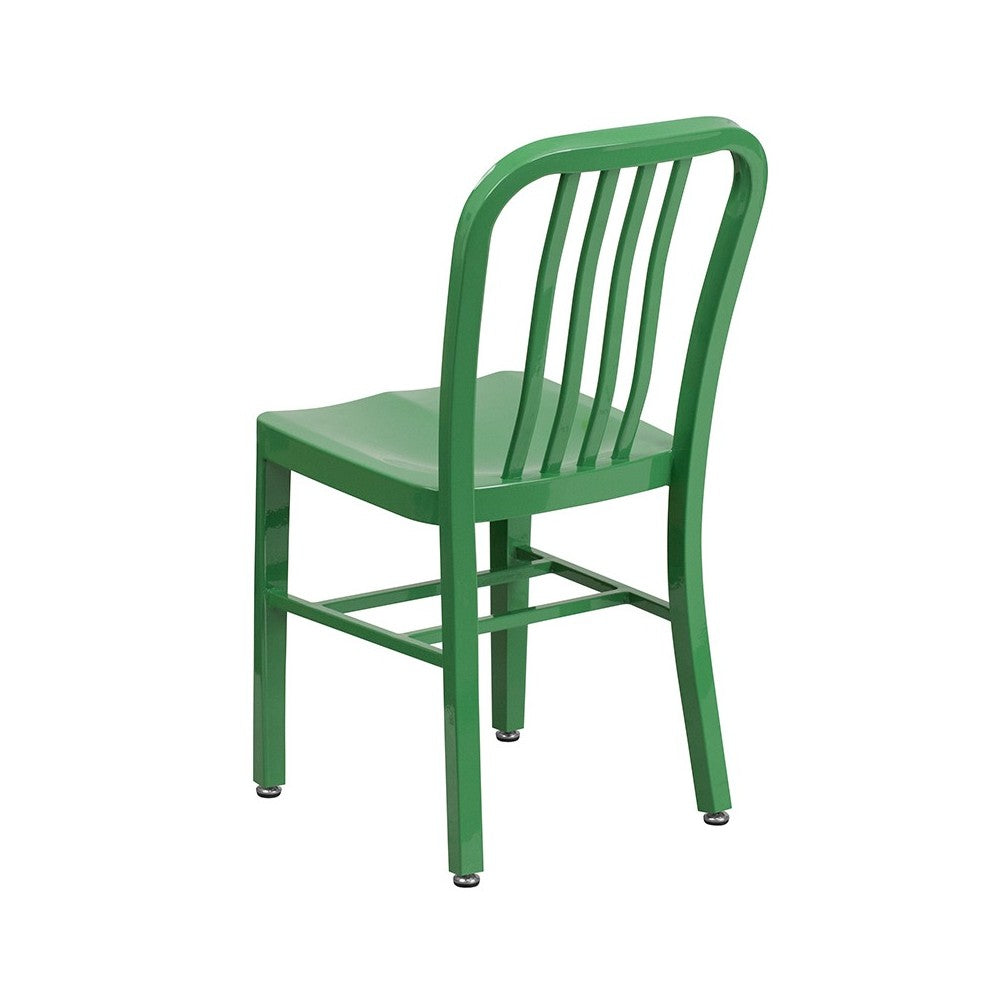 Commercial Grade Green Metal Indoor-Outdoor Chair