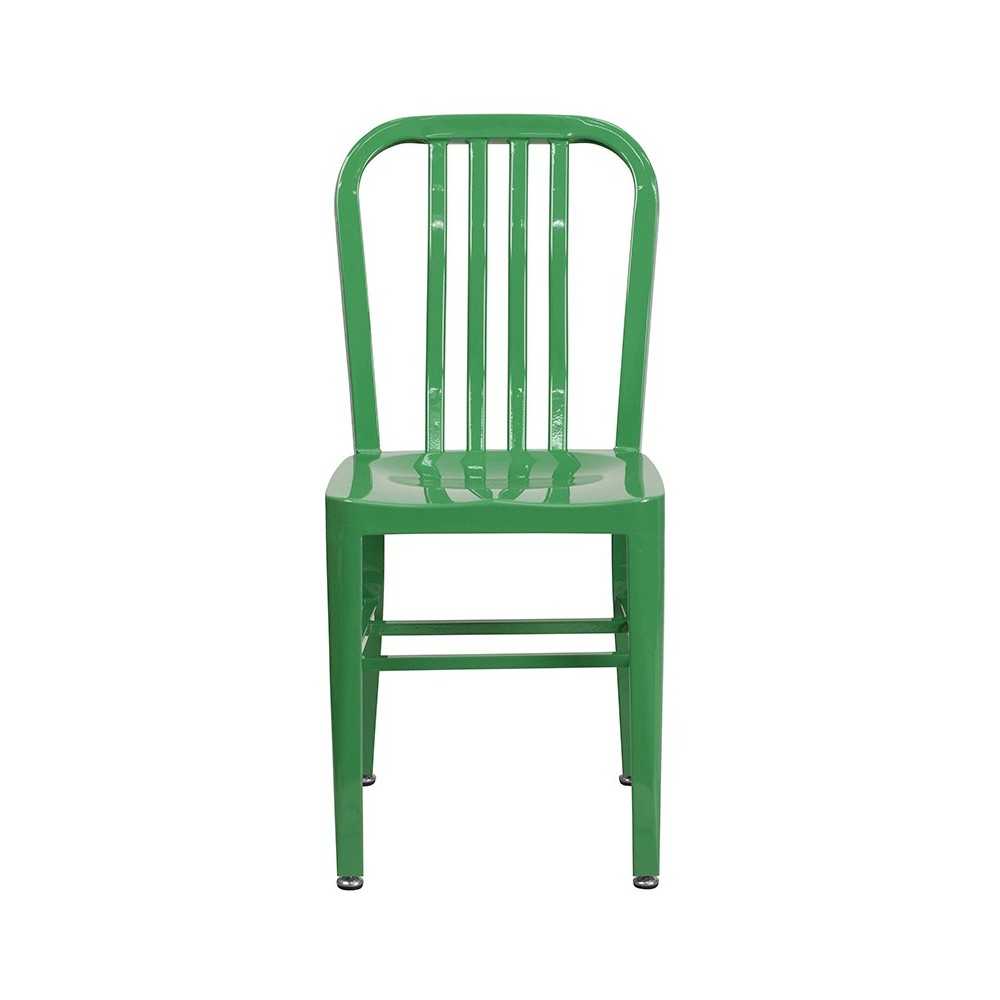 Commercial Grade Green Metal Indoor-Outdoor Chair