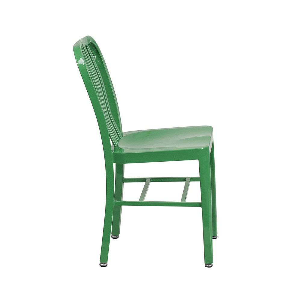 Commercial Grade Green Metal Indoor-Outdoor Chair