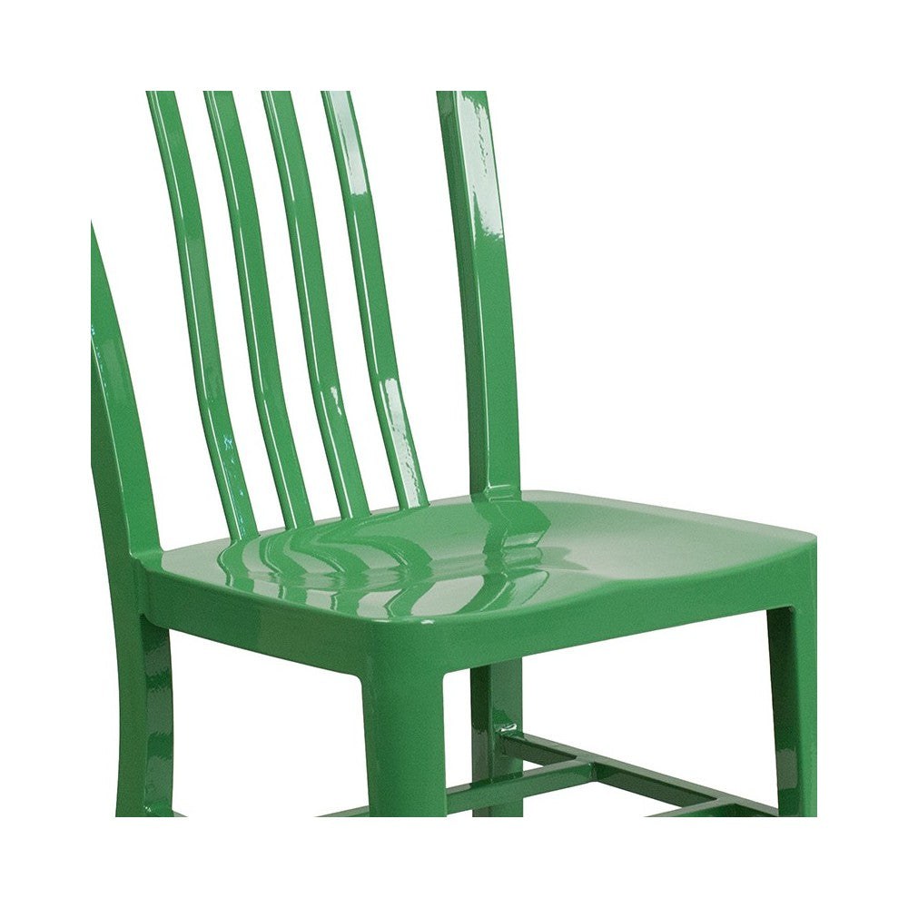Commercial Grade Green Metal Indoor-Outdoor Chair