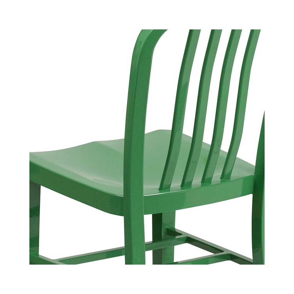 Commercial Grade Green Metal Indoor-Outdoor Chair