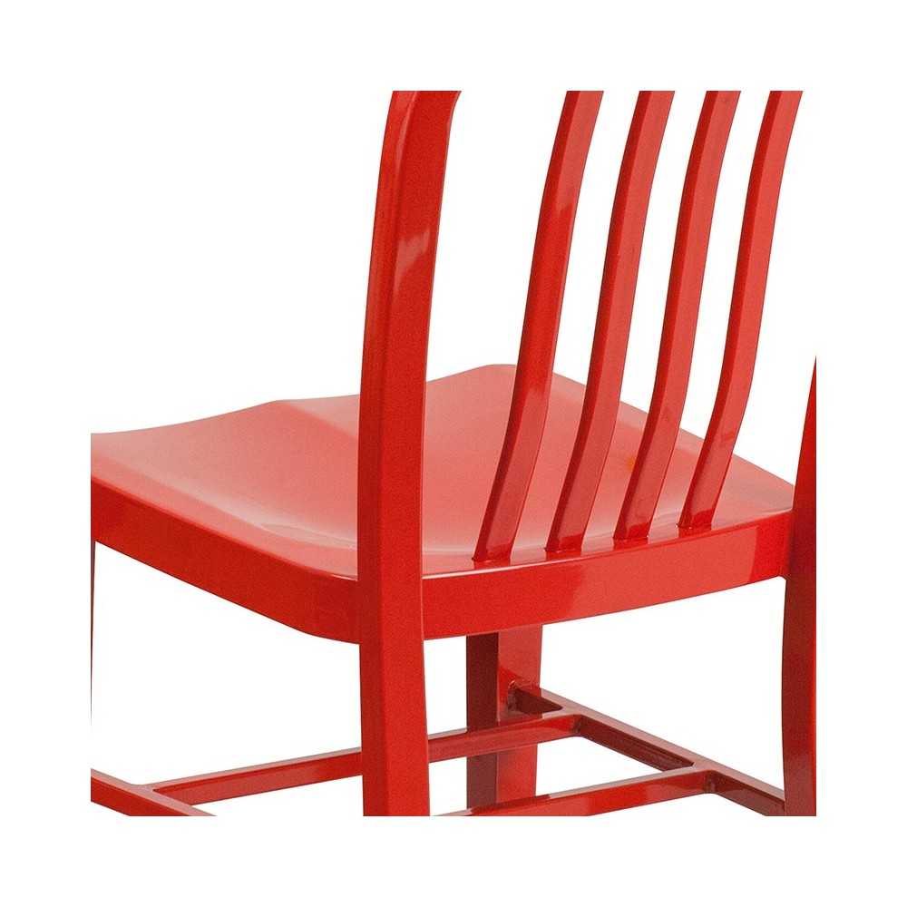 Commercial Grade Red Metal Indoor-Outdoor Chair
