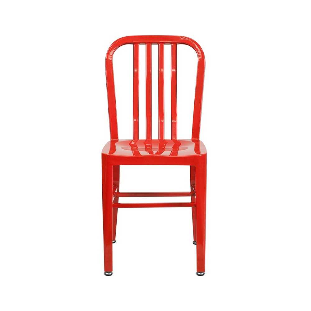 Commercial Grade Red Metal Indoor-Outdoor Chair