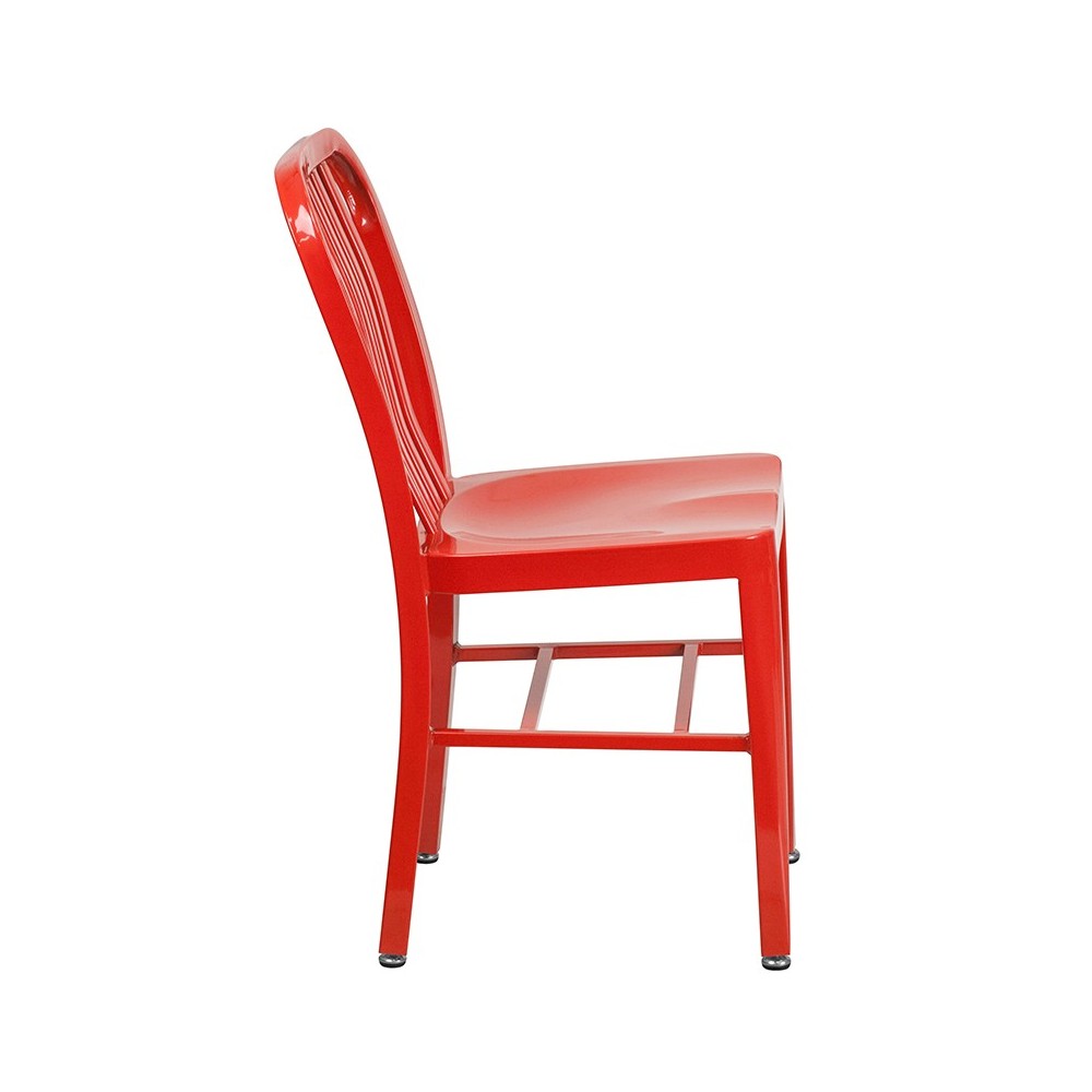 Commercial Grade Red Metal Indoor-Outdoor Chair