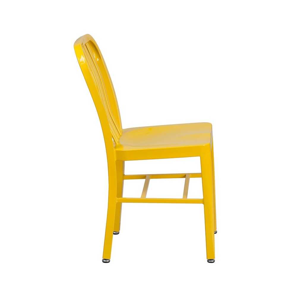 Commercial Grade Yellow Metal Indoor-Outdoor Chair