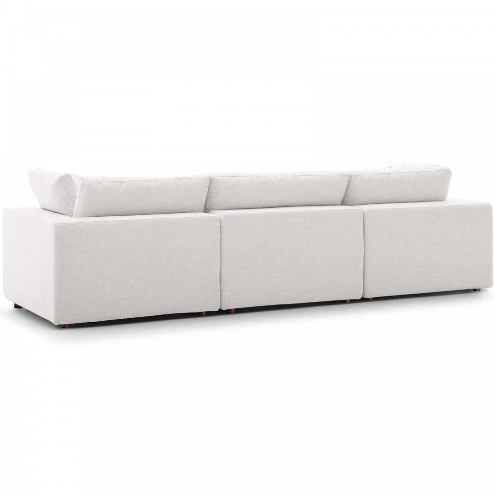 Commix Down Filled Overstuffed 3 Piece Sectional Sofa Set, Beige