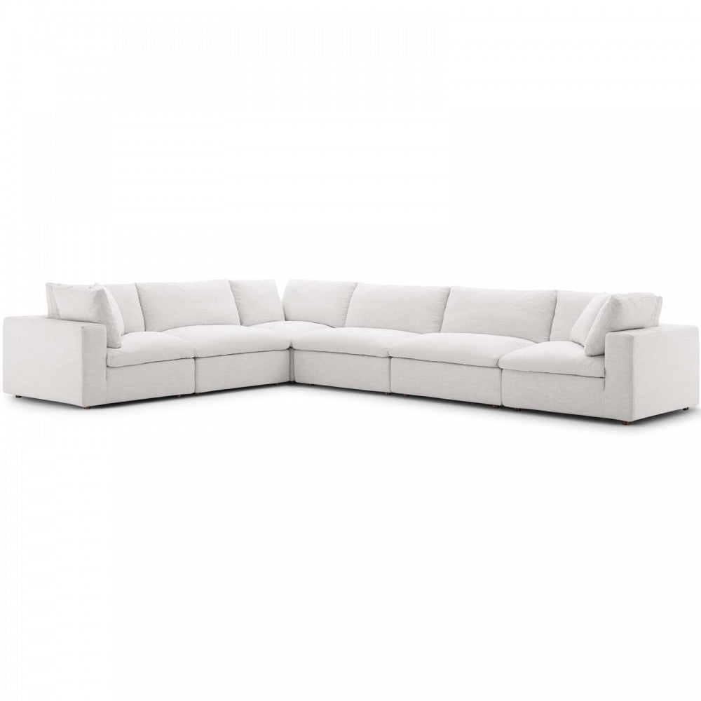 Commix Down Filled Overstuffed 6 Piece Sectional Sofa Set, Beige, EEI-3361-BEI