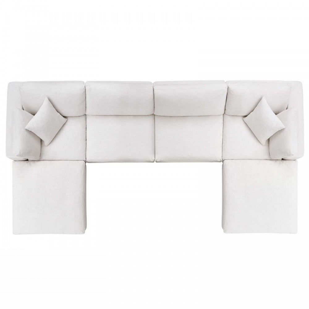 Commix Down Filled Overstuffed 6 Piece Sectional Sofa Set, Beige, EEI-3362-BEI