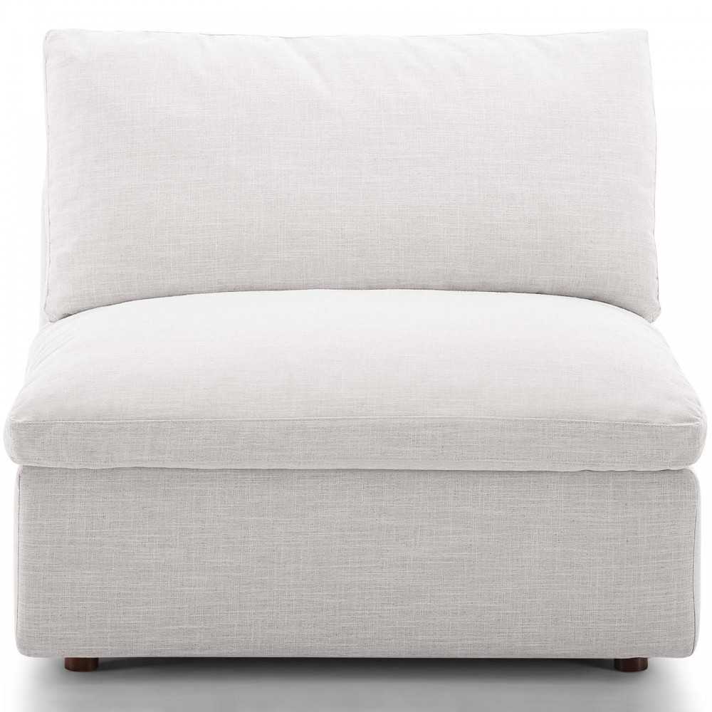 Commix Down Filled Overstuffed Armless Chair, Beige