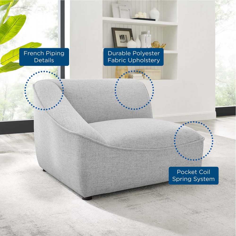 Comprise Left-Arm Sectional Sofa Chair, Light Gray