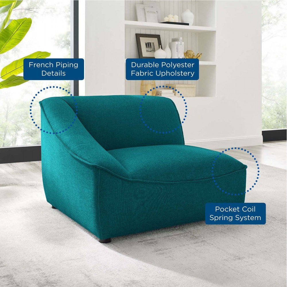 Comprise Left-Arm Sectional Sofa Chair, Teal