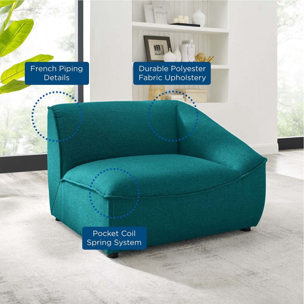 Comprise Right-Arm Sectional Sofa Chair, Teal