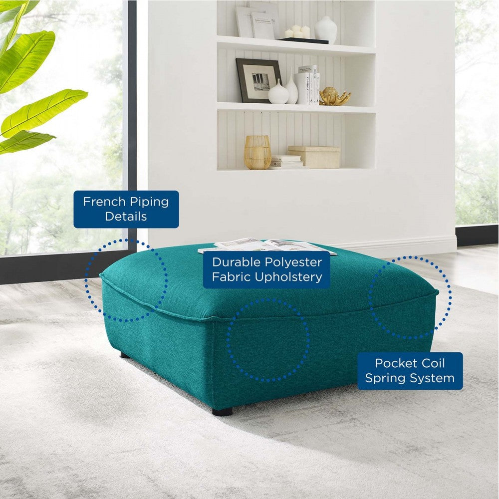 Comprise Sectional Sofa Ottoman, Teal