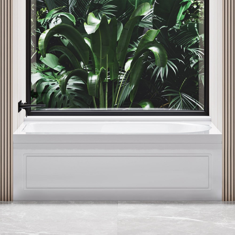 Concorde 60x32 Acrylic Glossy White, Alcove, Integral, LH Drain, Apron Bathtub
