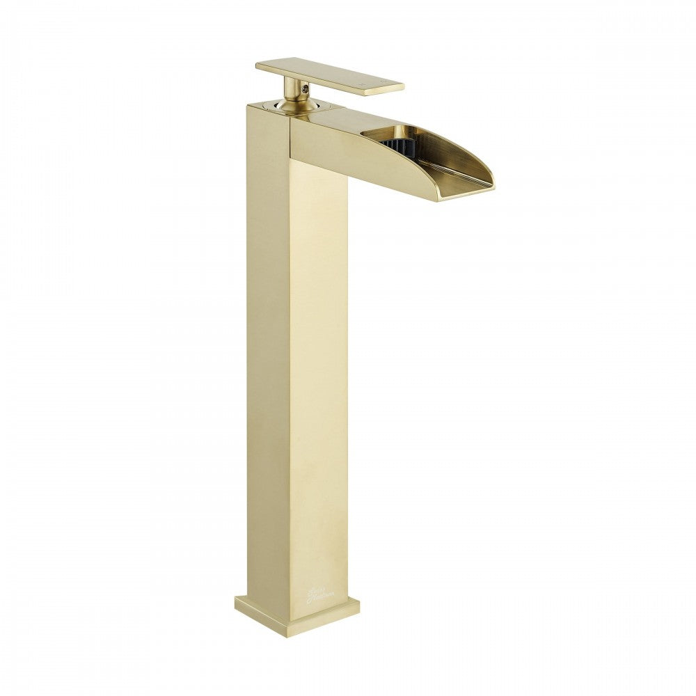 Concorde Single Hole, Single-Handle, High Arc Waterfall, Faucet in Brushed Gold