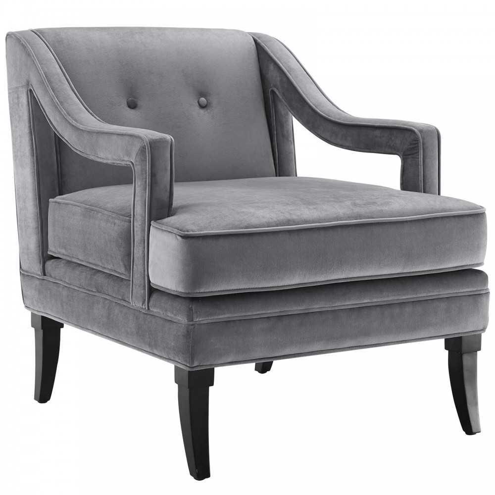Concur Living Room Set Performance Velvet Set of 2, Gray, EEI-4024-GRY-SET