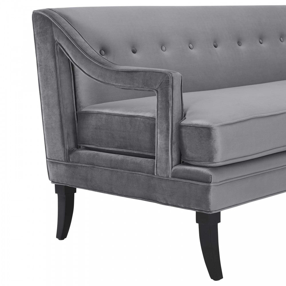 Concur Living Room Set Performance Velvet Set of 2, Gray, EEI-4024-GRY-SET