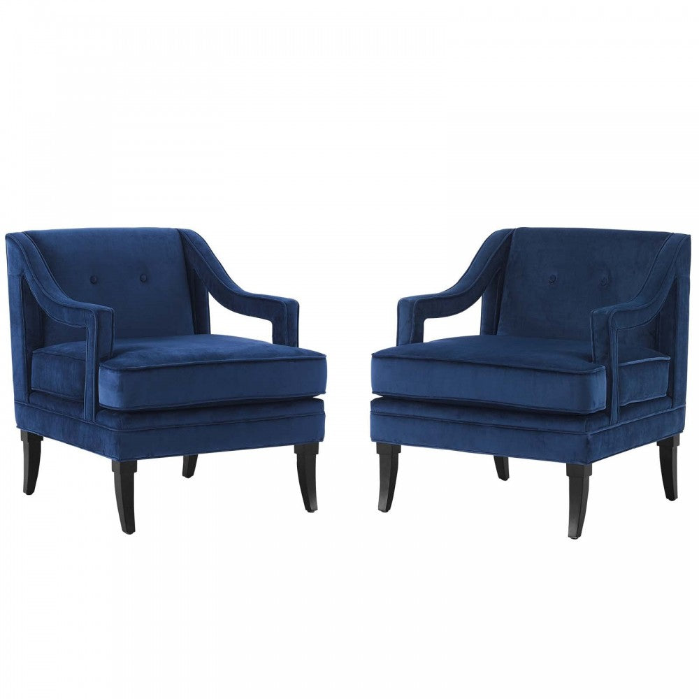 Concur Living Room Set Performance Velvet Set of 2, Navy, EEI-4026-NAV