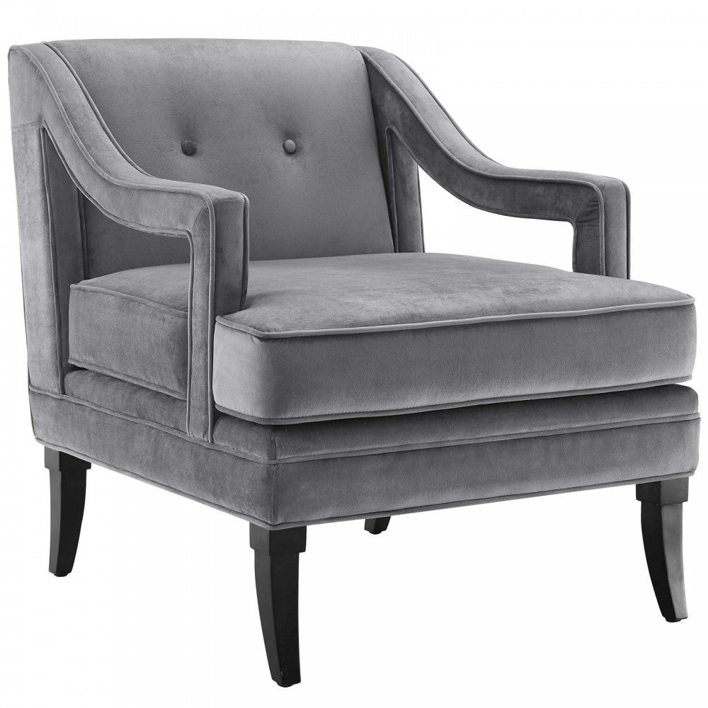 Concur Living Room Set Performance Velvet Set of 3, Gray