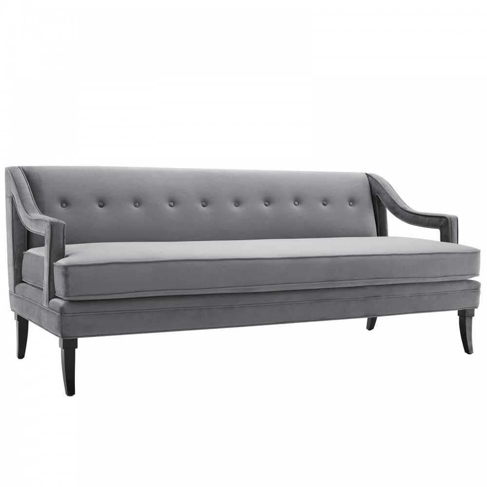 Concur Living Room Set Performance Velvet Set of 3, Gray