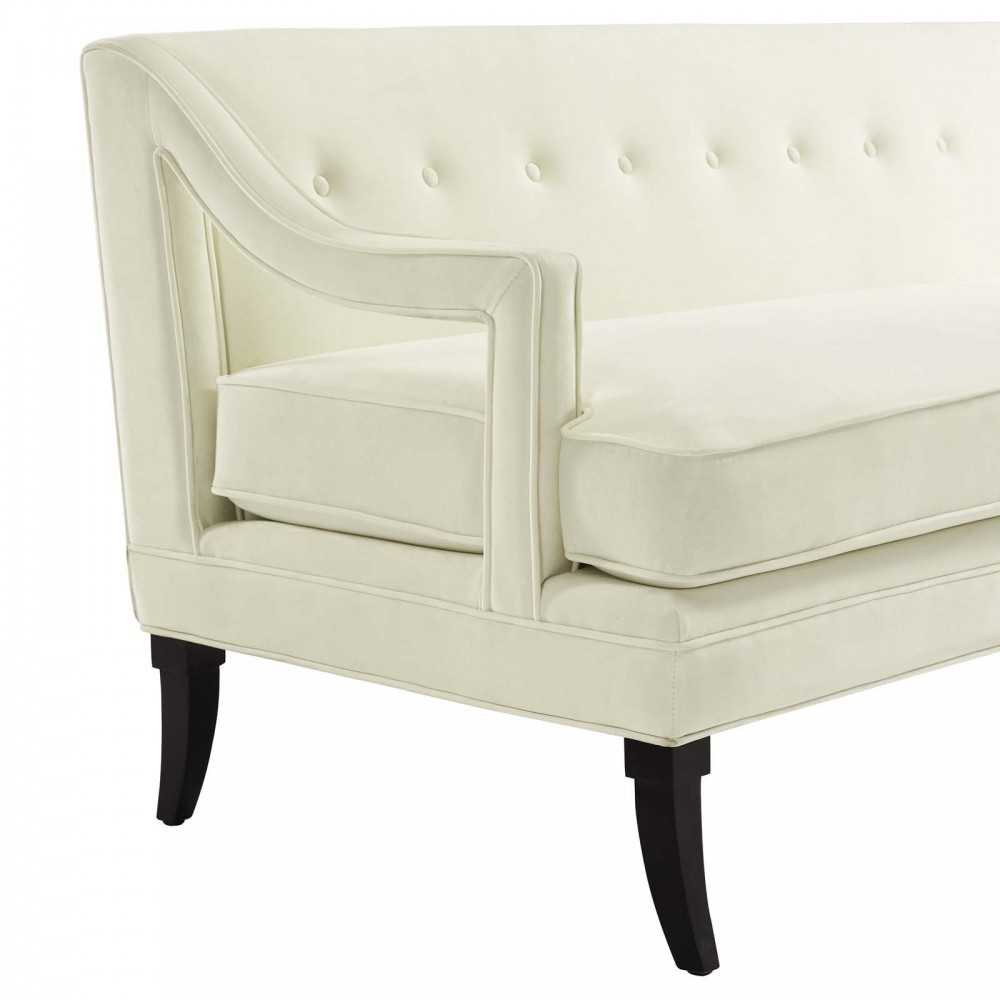 Concur Living Room Set Performance Velvet Set of 3, Ivory