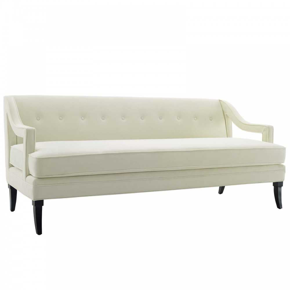 Concur Living Room Set Performance Velvet Set of 3, Ivory