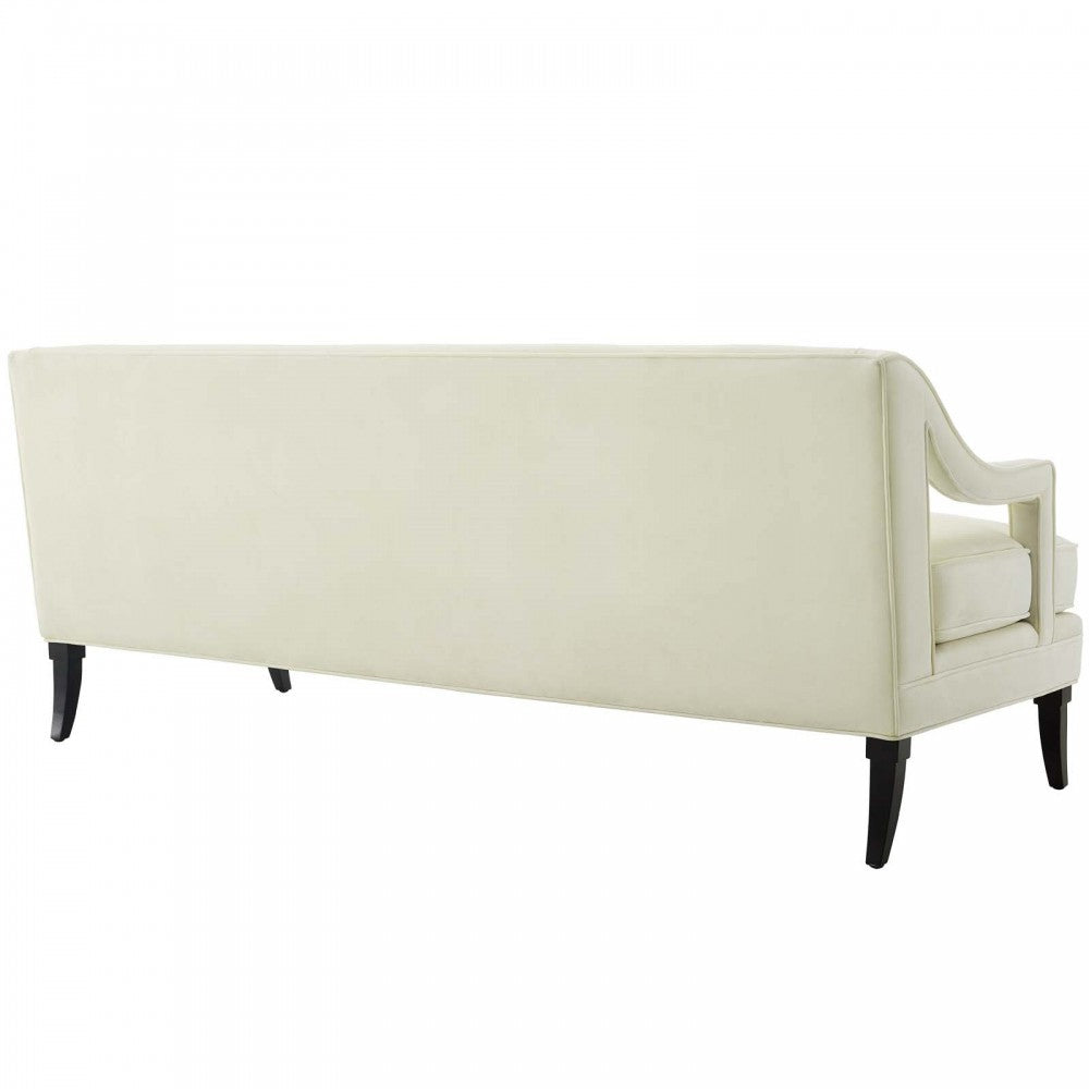 Concur Living Room Set Performance Velvet Set of 3, Ivory