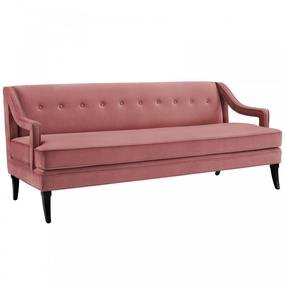 Concur Living Room Set Performance Velvet Set of 3, Dusty Rose