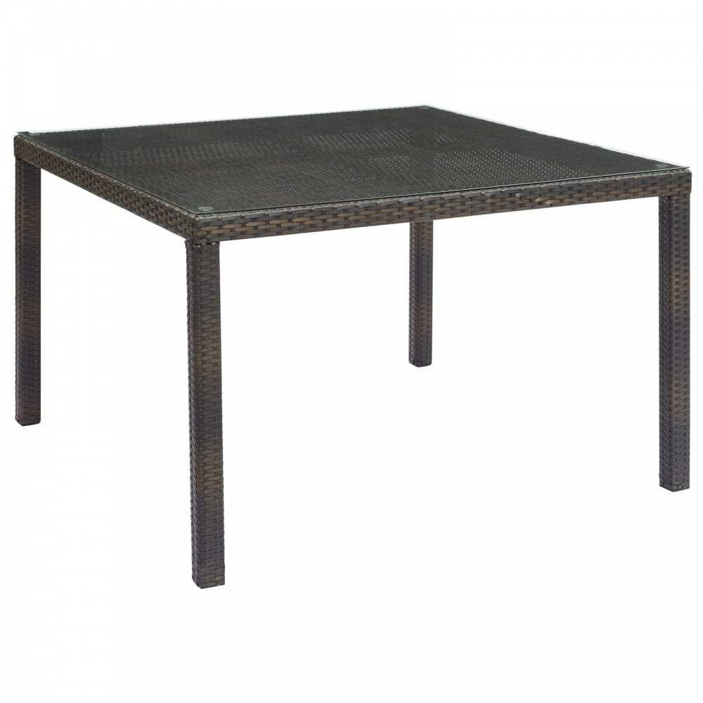 Conduit 5 Piece Outdoor Patio Wicker Rattan Set, Brown Gray, EEI-3893-BRN-GRY-SET