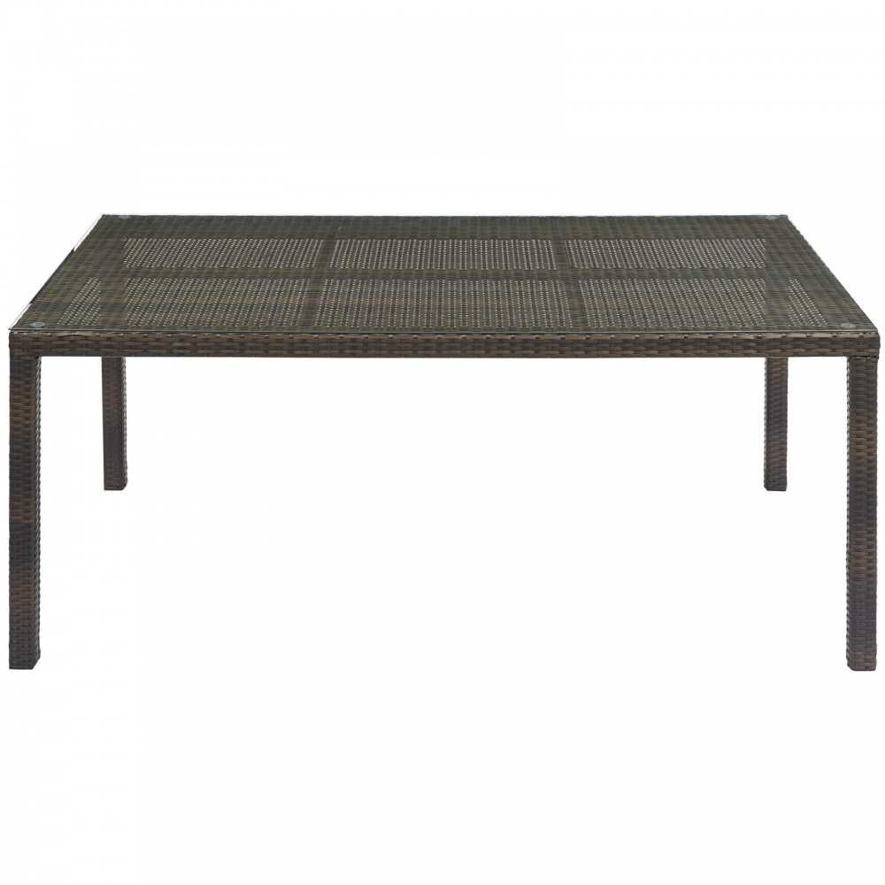 Conduit 7 Piece Outdoor Patio Wicker Rattan Dining Set, Brown Peridot