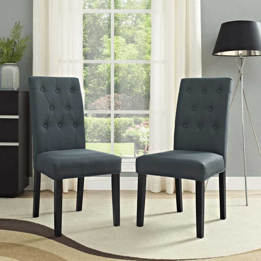 Confer Dining Side Chair Fabric Set of 2, Gray