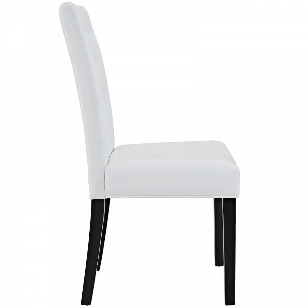 Confer Dining Side Chair Vinyl Set of 4, White