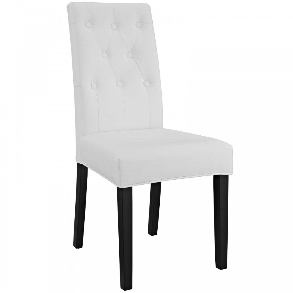 Confer Dining Side Chair Vinyl Set of 4, White