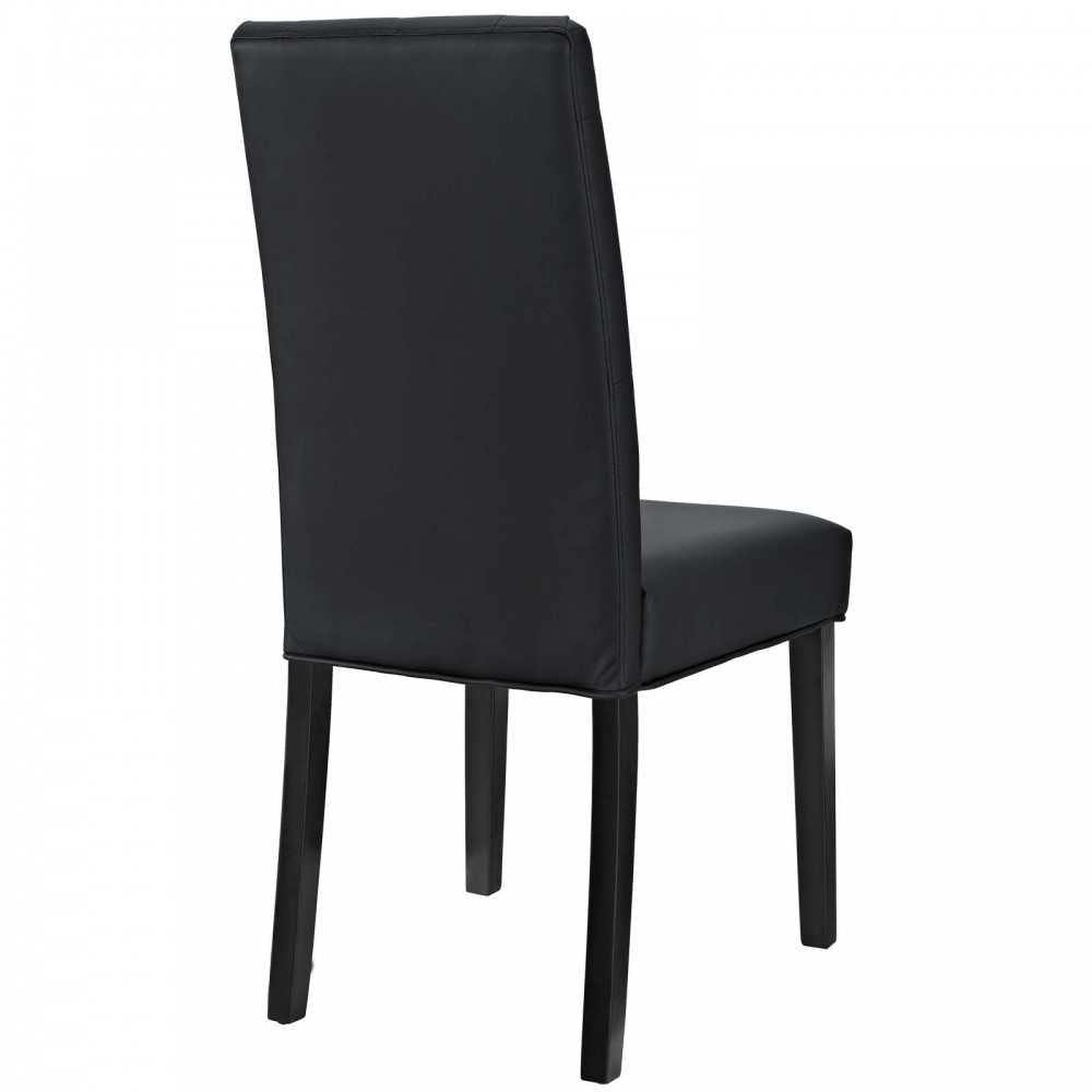 Confer Dining Side Chair Vinyl Set of 4, Black