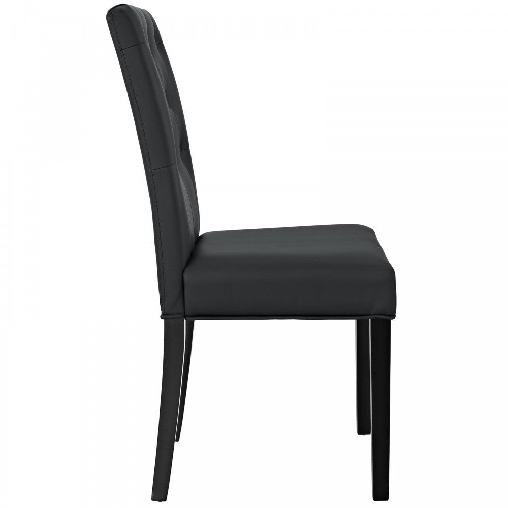 Confer Dining Vinyl Side Chair, Black