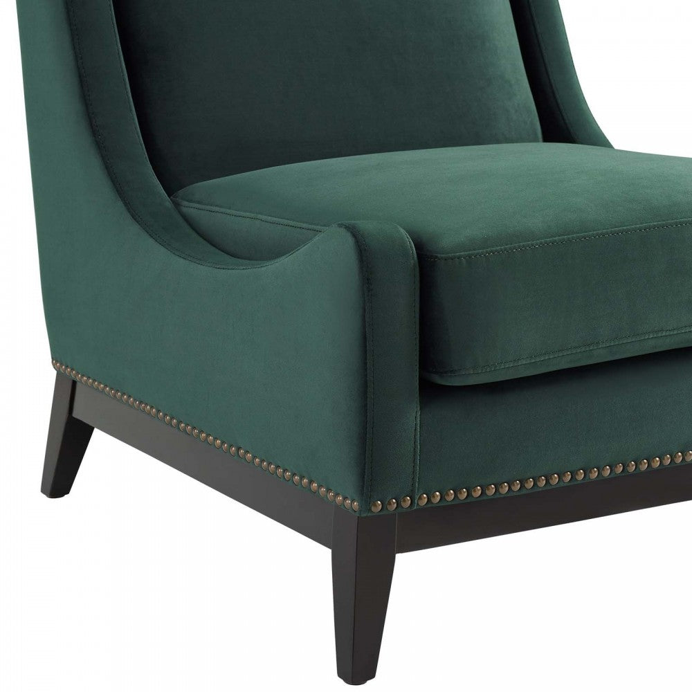 Confident Lounge Chair Upholstered Performance Velvet Set of 2, Green