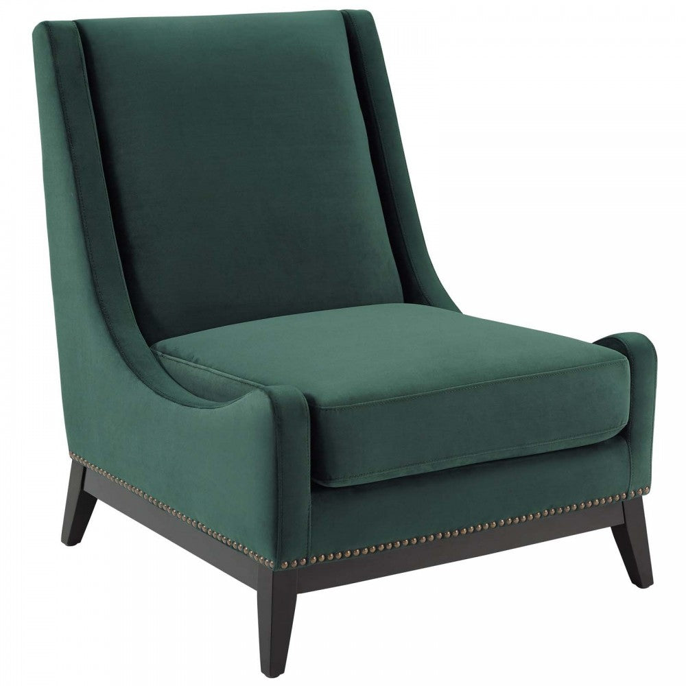 Confident Lounge Chair Upholstered Performance Velvet Set of 2, Green