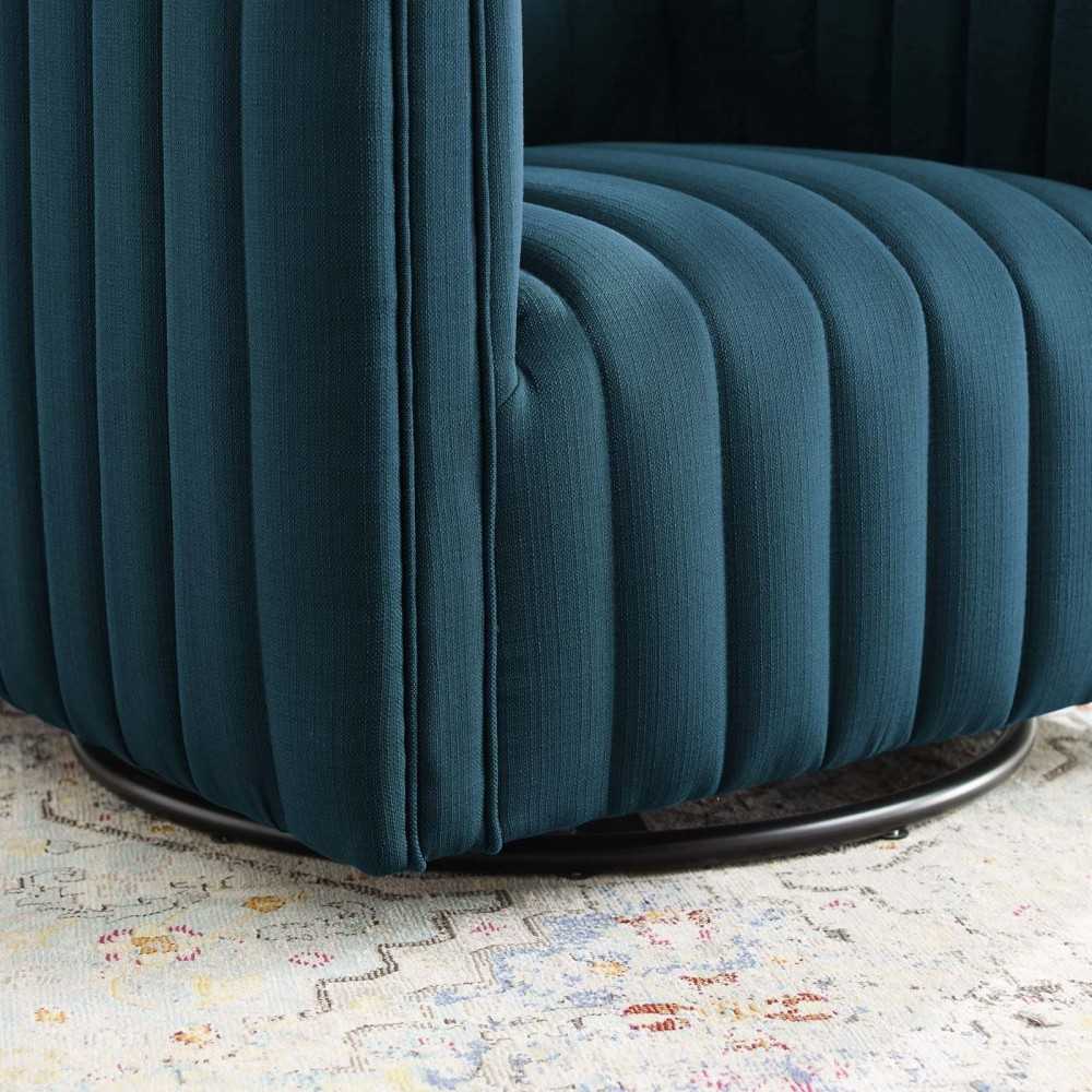 Conjure Tufted Swivel Upholstered Armchair, Azure