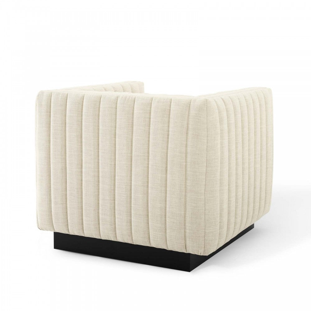 Conjure Tufted Upholstered Fabric Armchair, Beige
