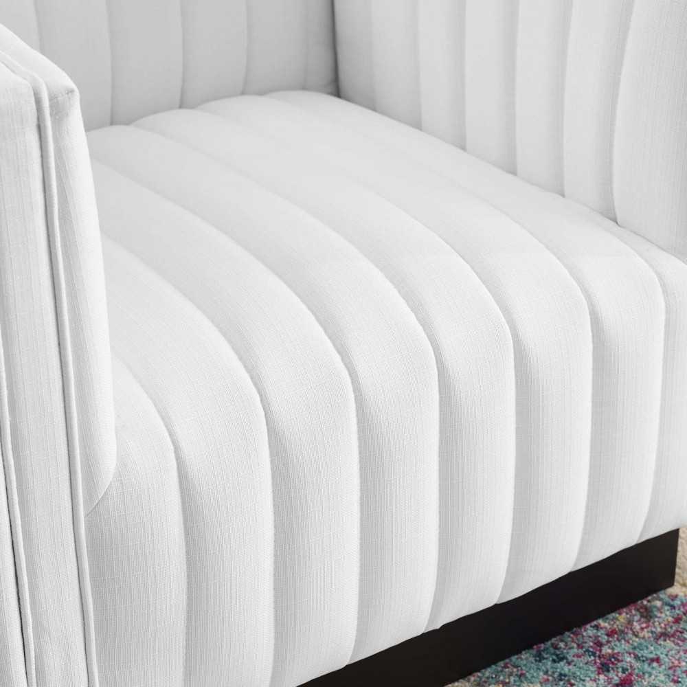 Conjure Tufted Upholstered Fabric Armchair, White