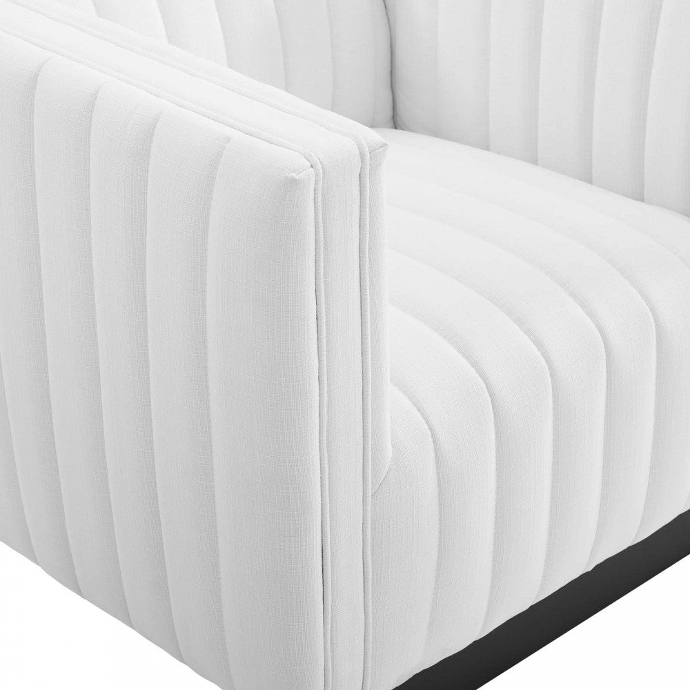 Conjure Tufted Upholstered Fabric Armchair, White