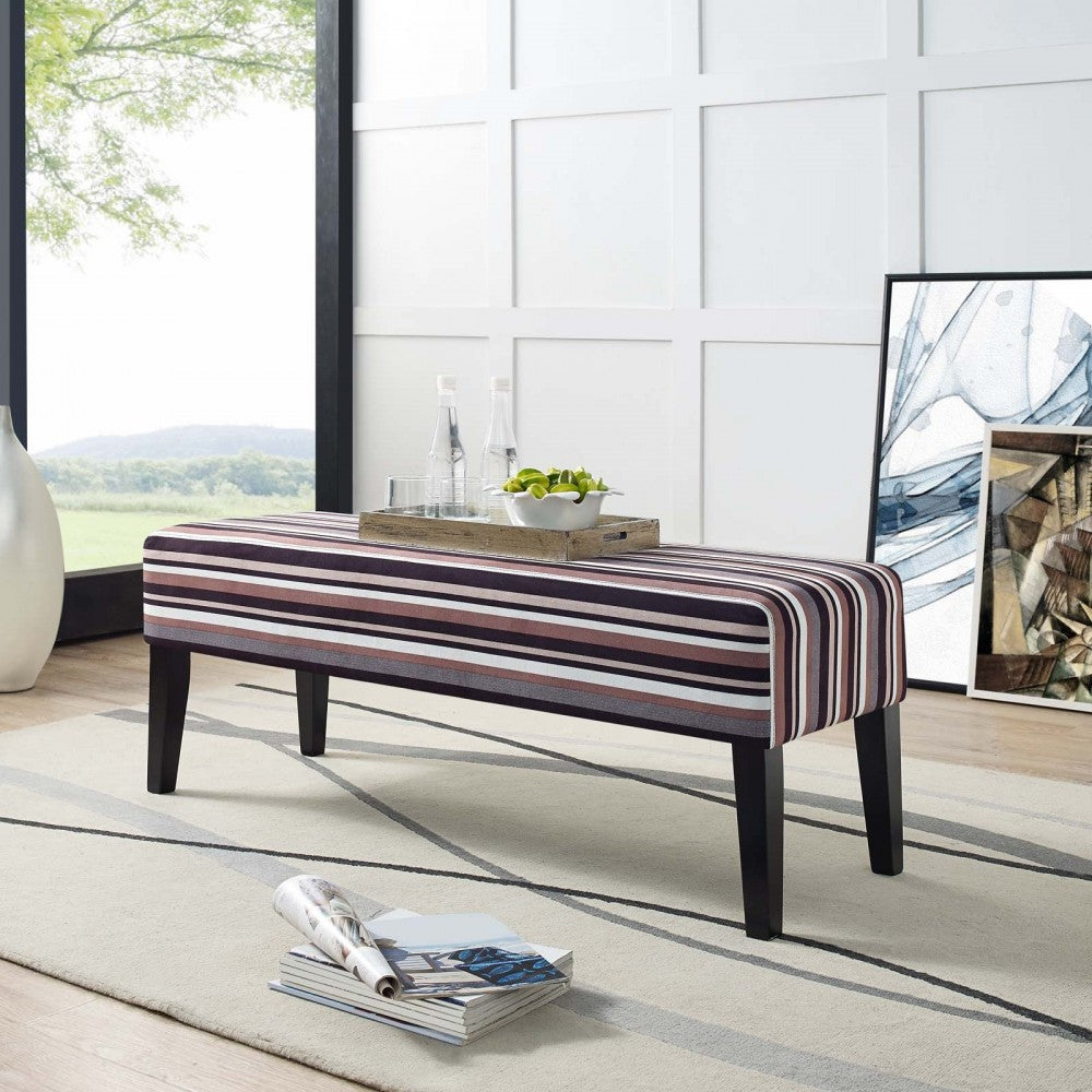Connect Upholstered Fabric Bench, Stripe