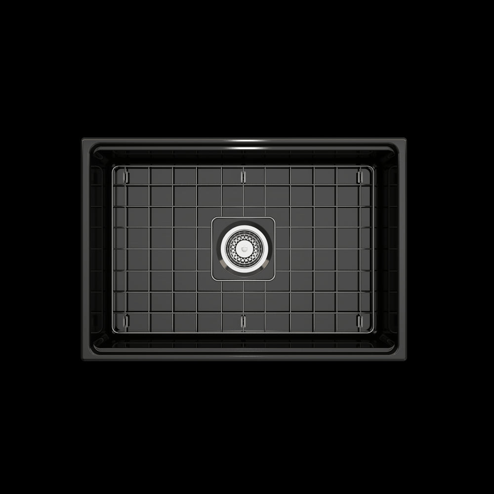 Contempo Step-Rim Apron Front Fireclay 27 in. in Black