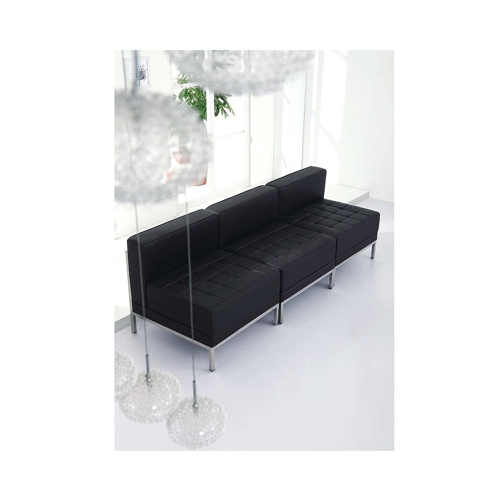 Contemporary Black LeatherSoft Middle Chair