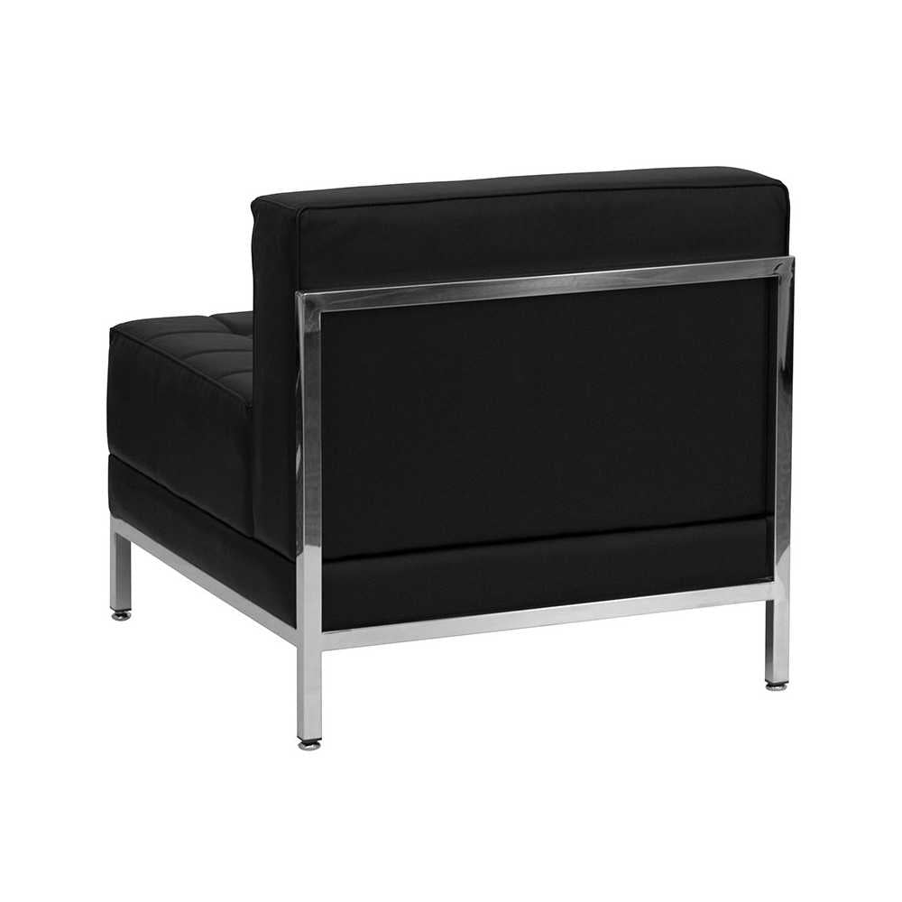 Contemporary Black LeatherSoft Middle Chair