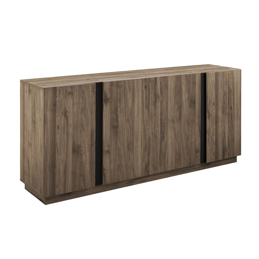 Contemporary Minimalist 4-Door Sideboard - Slate Gray