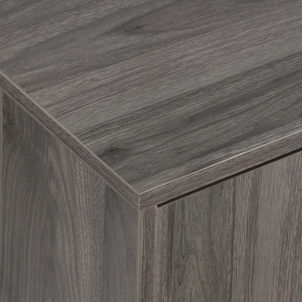 Contemporary Two-Tone Glass Shelf Sideboard - Slate Gray