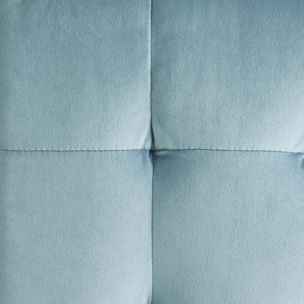 Contour Tufted Cube Performance Velvet Ottoman, Light Blue