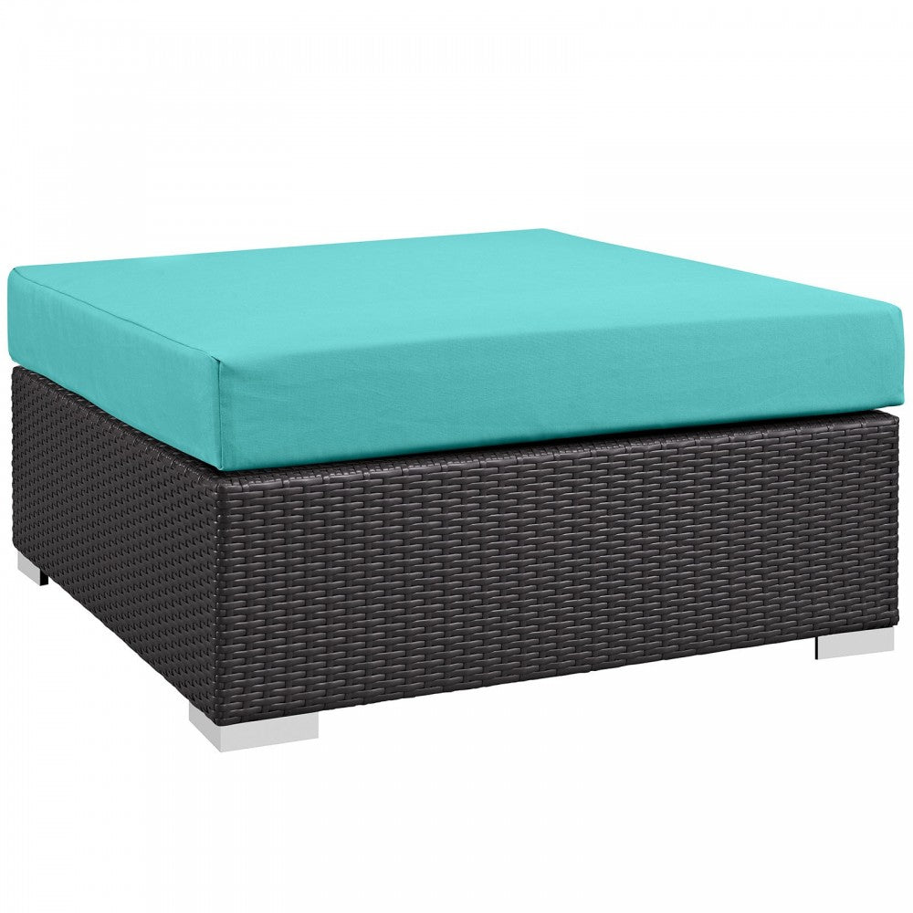 Convene 12 Piece Outdoor Patio Sectional Set, Espresso Turquoise